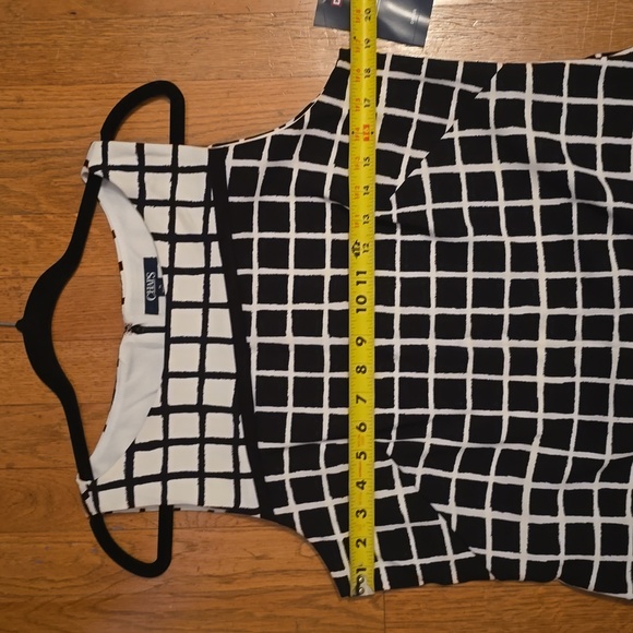 CHAPS BRAND WOMEN'S BLACK & WHITE SLEEVELESS SYMMETRICAL DRESS SIZE 14 - Picture 11 of 16